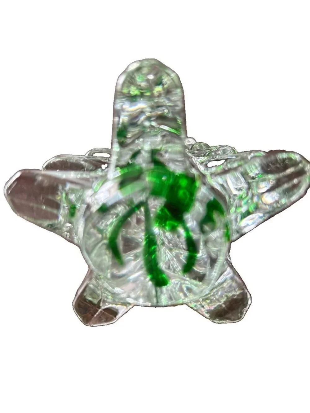 Vintage Christmas Tree Modern Art Glass Green Ribbon 5